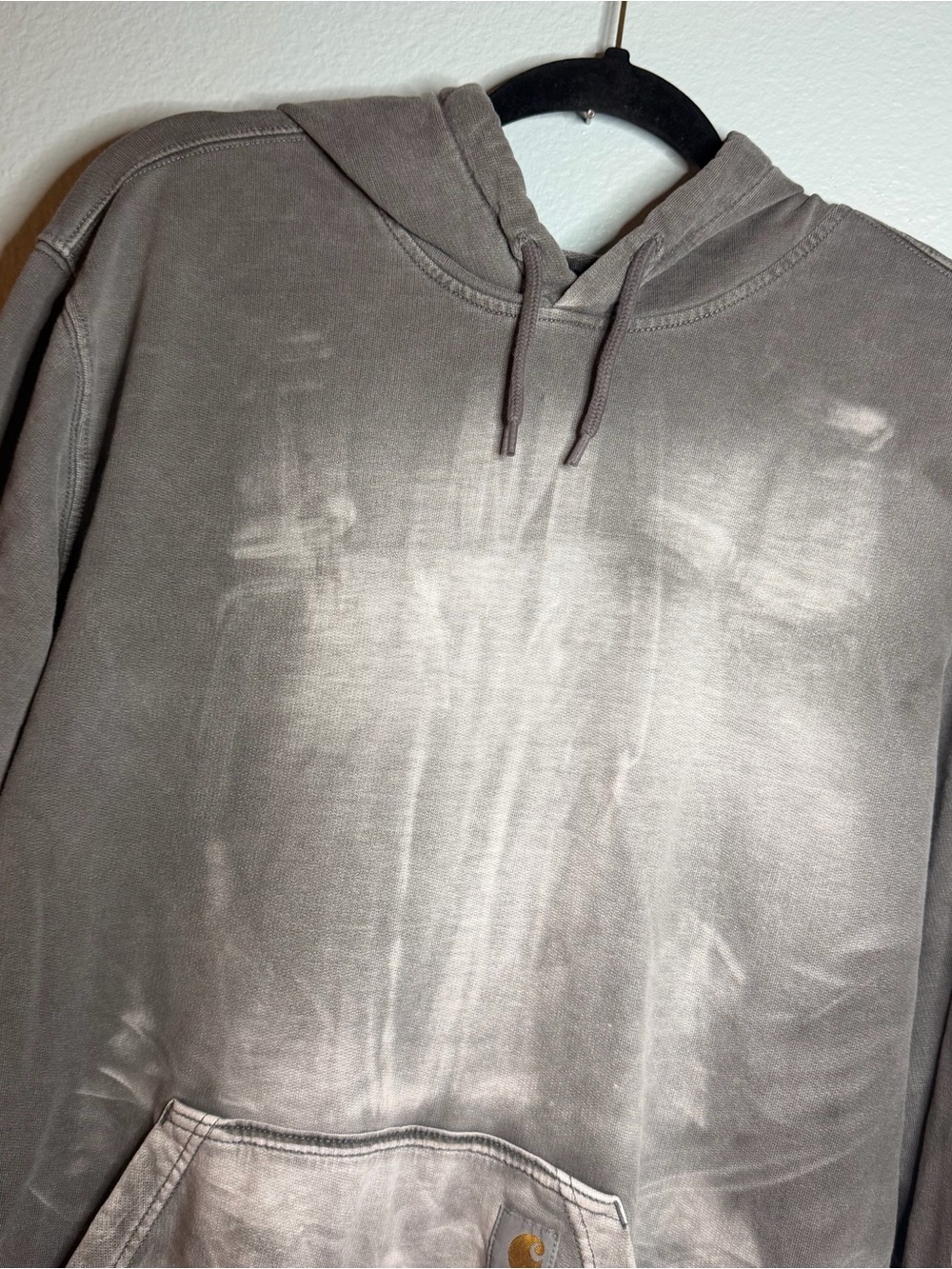 Carhartt Men’s Washed-look tie dye Gray Hooded Sweatshirt